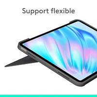 tui-clavier Combo Touch de Logitech avec pavé pour iPad Air po (M2 et M3), iPad Air (5e gén.) - Gris Oxford