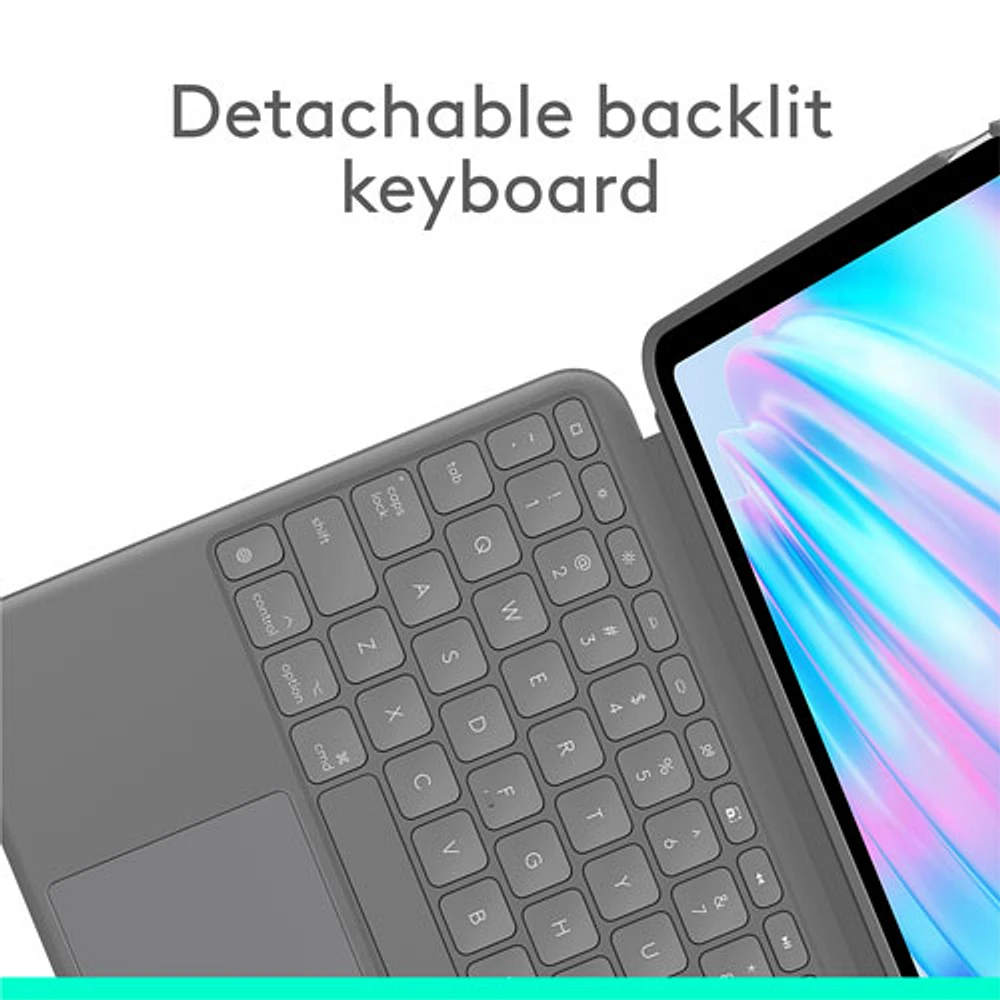 tui-clavier Combo Touch de Logitech avec pavé pour iPad Air po (M2 et M3), iPad Air (5e gén.) - Gris Oxford