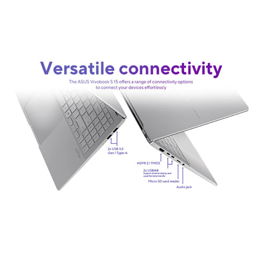 ASUS Vivobook S 15 OLED 15.6" Laptop - Cool Silver (Snapdragon X Elite/32GB RAM/1TB SSD)