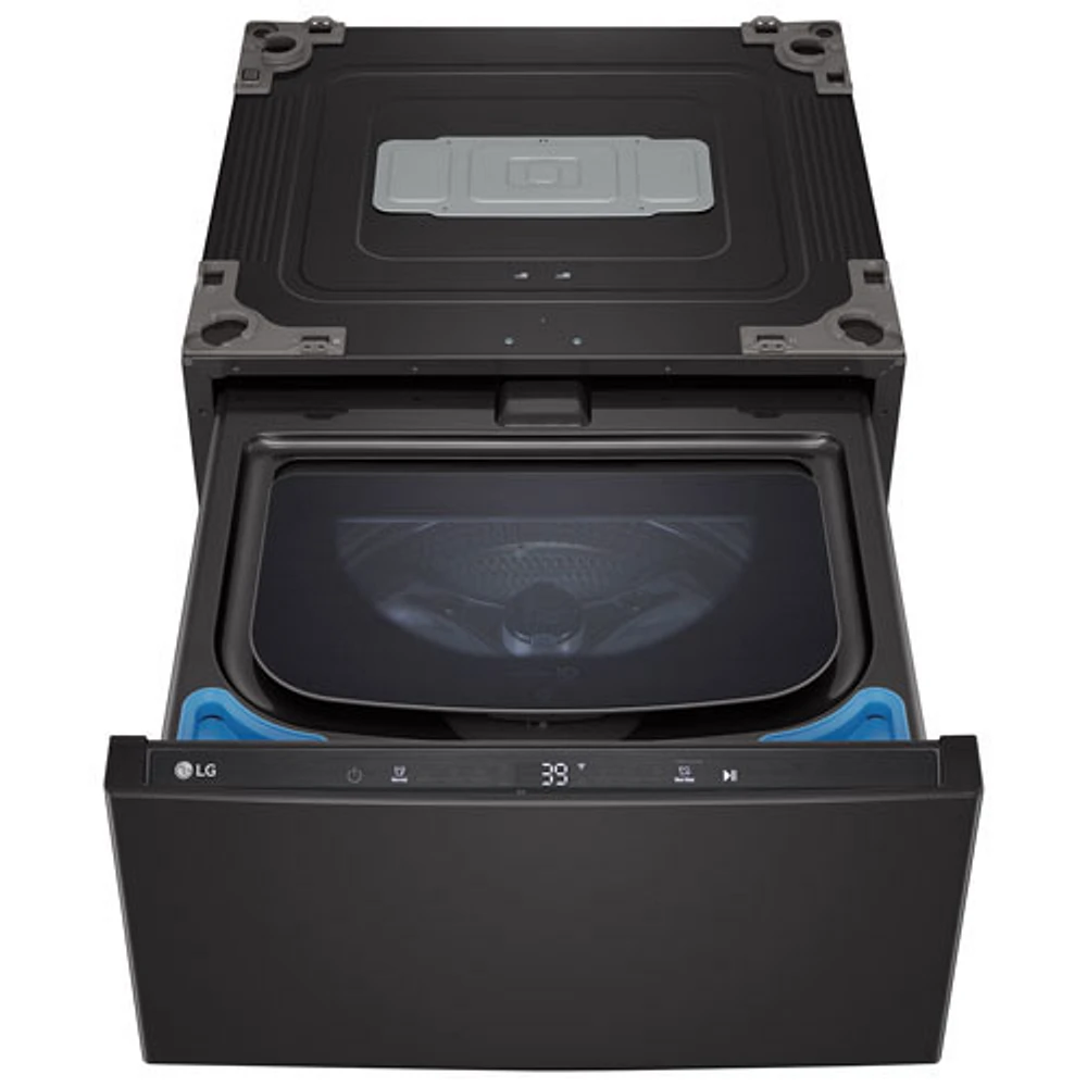 Boîte ouverte - Laveuse sur socle 1 pi³ 27 po Sidekick de LG (WD300CB) - Acier noir