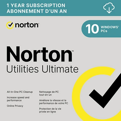 Norton Utilities Ultimate (PC) - 10 appareils - 1 an - Téléchargement numérique