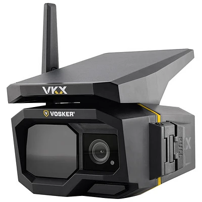 Caméra de surveillance IP d'extérieur HD intégrale 1080p 4G-LTE hors réseau solaire VKX de Vosker - Noir