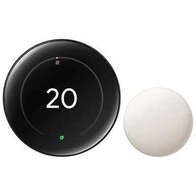 Thermostat intelligent Wi-Fi Nest Learning de Google (4e génération) - Noir volcanique lustré