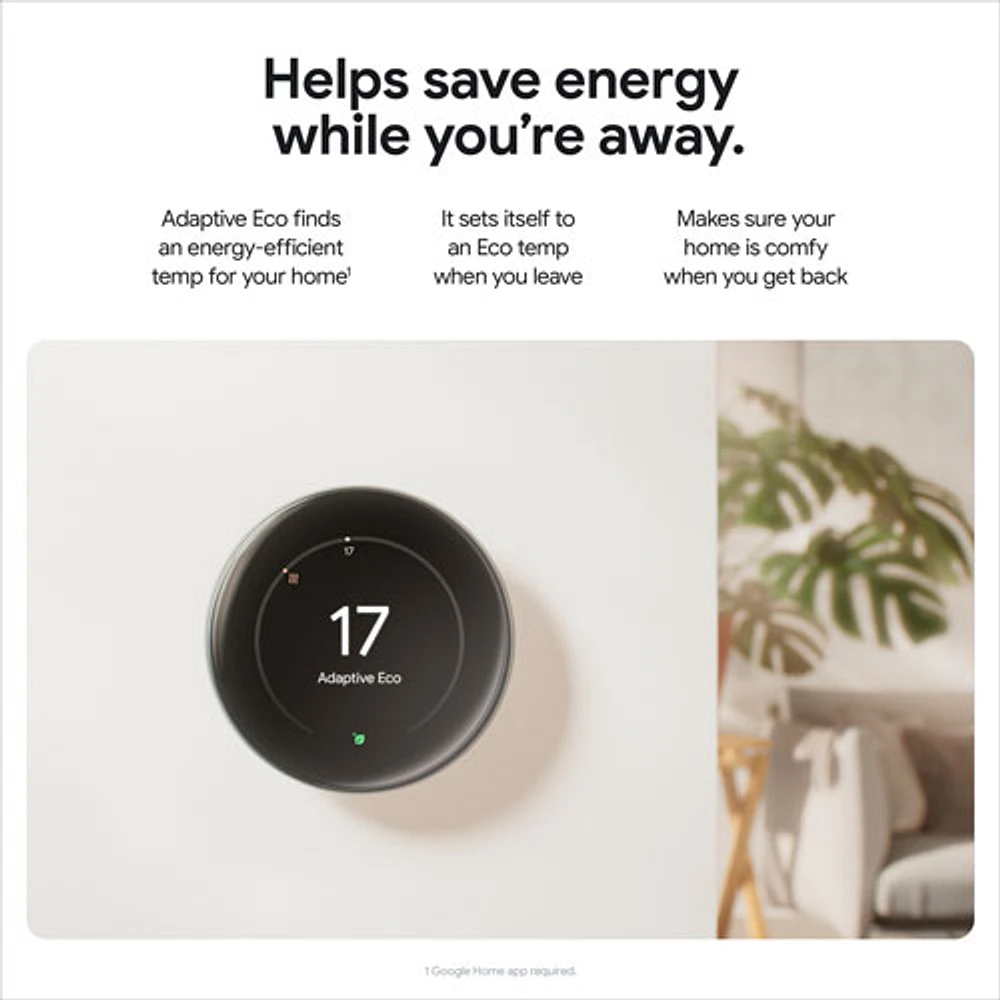 Thermostat intelligent Wi-Fi Nest Learning de Google (4e génération) - Argent poli