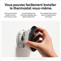 Thermostat intelligent Wi-Fi Nest Learning de Google (4e génération) - Argent poli