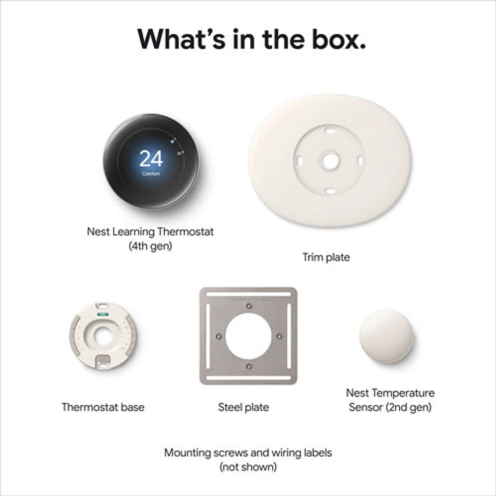 Thermostat intelligent Wi-Fi Nest Learning de Google (4e génération) - Argent poli