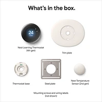 Thermostat intelligent Wi-Fi Nest Learning de Google (4e génération) - Argent poli