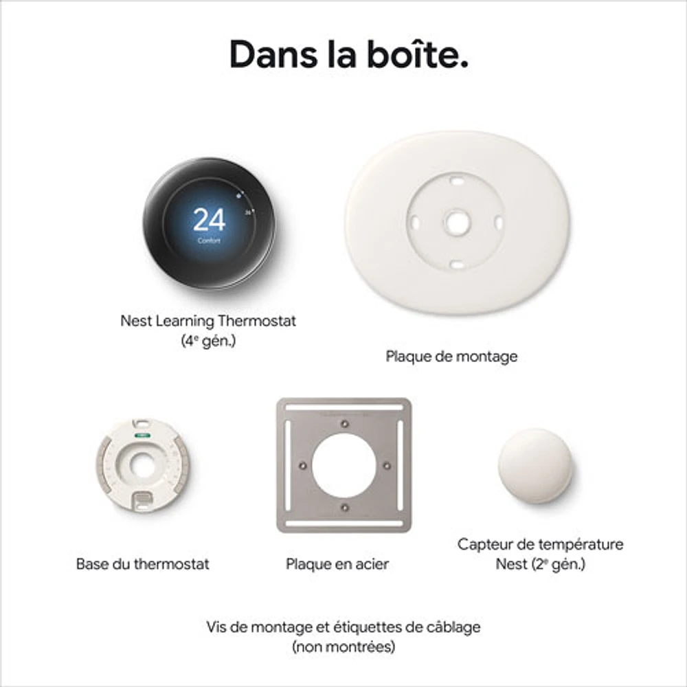 Thermostat intelligent Wi-Fi Nest Learning de Google (4e génération) - Argent poli