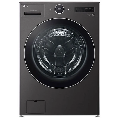 Open Box - LG 5.7 Cu. Ft. High Efficiency Electric Washer & Dryer Combo - Black Steel