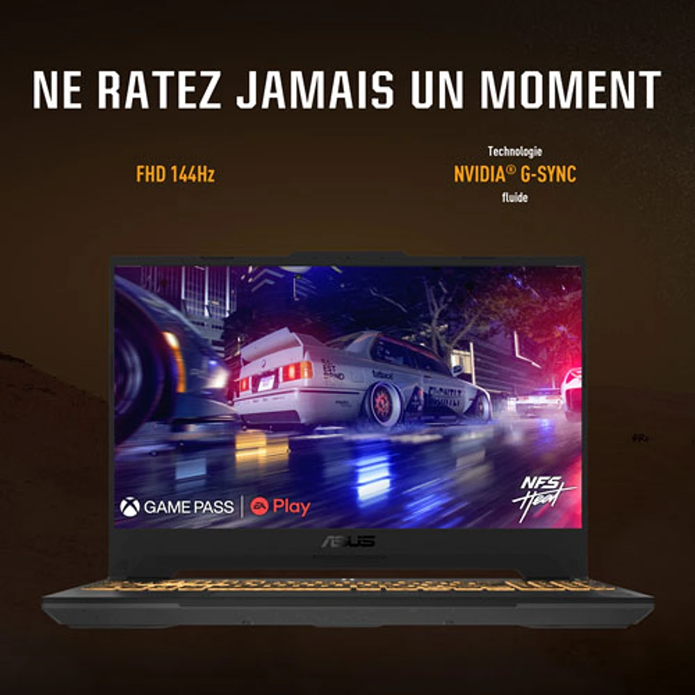 Portable de jeu 15,6 po TUF Gaming F15 d'ASUS - Gris (Ci7-12700H Intel/RAM 16 Go/SSD 512 Go/GeForce RTX 3050) - Anglais