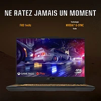 Portable de jeu 15,6 po TUF Gaming F15 d'ASUS - Gris (Ci7-12700H Intel/RAM 16 Go/SSD 512 Go/GeForce RTX 3050) - Anglais