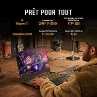 Portable de jeu 15,6 po TUF Gaming F15 d'ASUS - Gris (Ci7-12700H Intel/RAM 16 Go/SSD 512 Go/GeForce RTX 3050) - Anglais