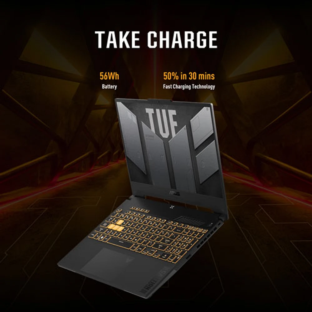 Portable de jeu 15,6 po TUF Gaming F15 d'ASUS - Gris (Ci7-12700H Intel/RAM 16 Go/SSD 512 Go/GeForce RTX 3050) - Anglais