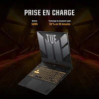 Portable de jeu 15,6 po TUF Gaming F15 d'ASUS - Gris (Ci7-12700H Intel/RAM 16 Go/SSD 512 Go/GeForce RTX 3050) - Anglais