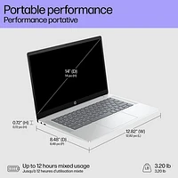 HP 14" Chromebook - Glacier Silver (Intel N-series N100/4GB RAM/128GB SSD/Chrome OS)