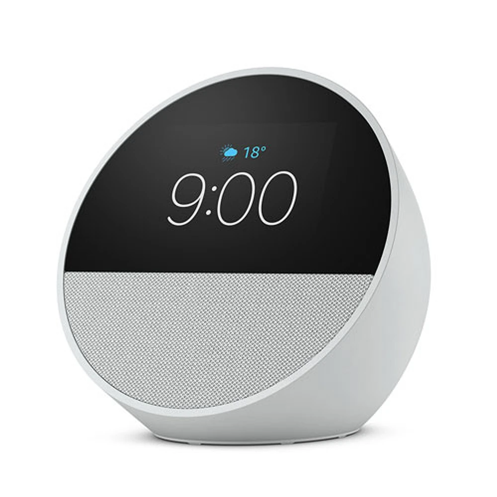 Réveille-matin intelligent Echo Spot d'Amazon avec Alexa - Glacier