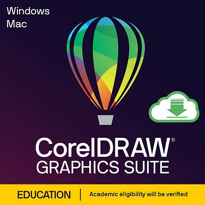 CorelDRAW Graphics Suite Education Edition (PC/Mac) - 1 appareil - Téléchargement numérique