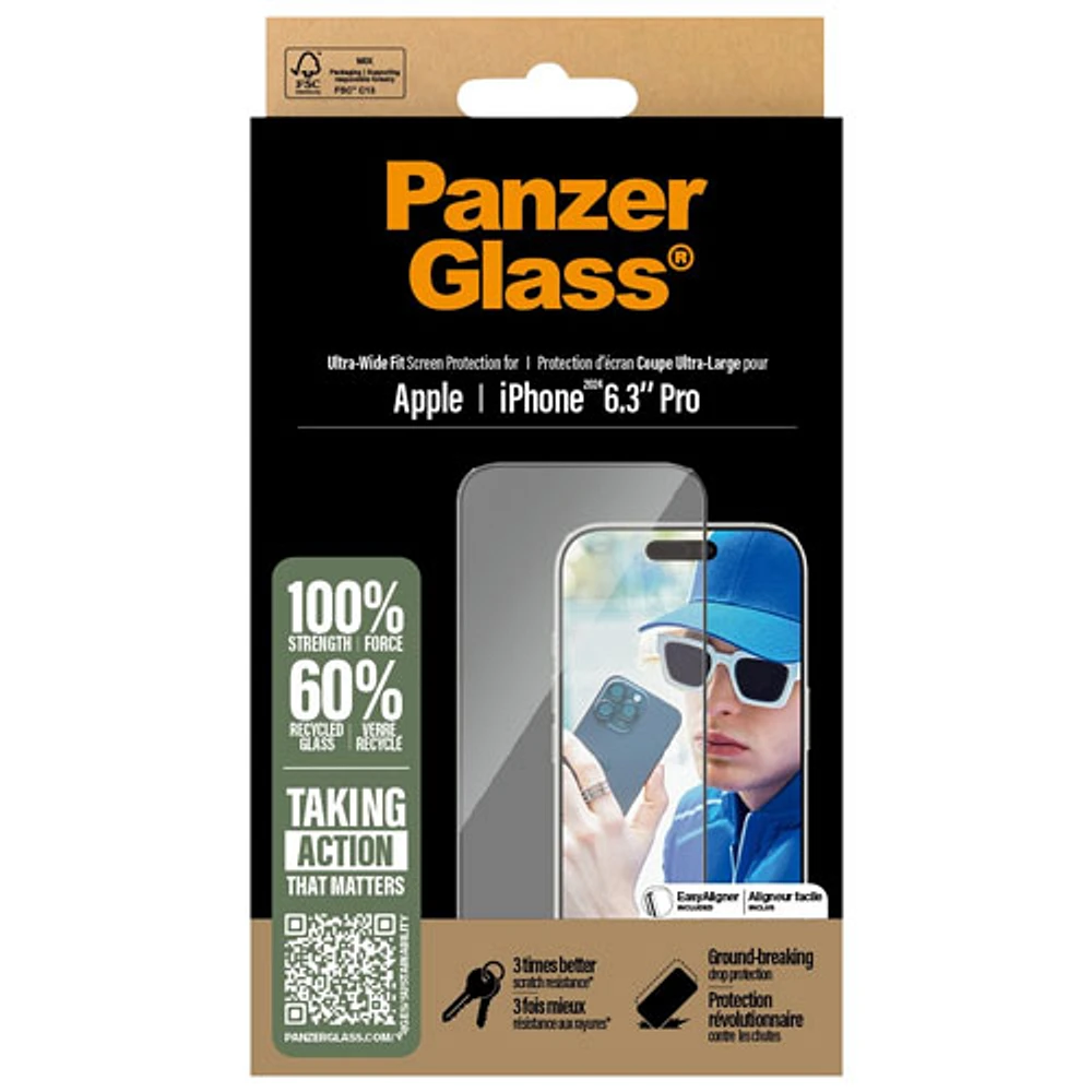 Protecteur d'écran en verre ultralarge de PanzerGlass pour iPhone 16 Pro