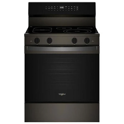 Cuisinière électrique à 5 éléments avec convection véritable 5,3 pi³ 30 po de Whirlpool (YWFES7530RV) - Noir sur inox