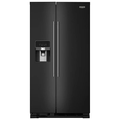 Réfrigérateur à congélateur juxtaposé 24,5 pi³ 36 po avec distributeur d'eau et de glaçons de Maytag (MRSF4036PB) - Noir