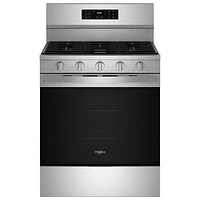 Whirlpool 30" 5.0 Cu. Ft. Fan Convection 5-Burner Freestanding Gas Air Fry Range (WFGS5030RZ) - Stainless