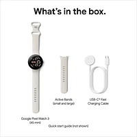Google Pixel Watch 3 (GPS) 45mm Matte Black Aluminum Case with Obsidian Active Band