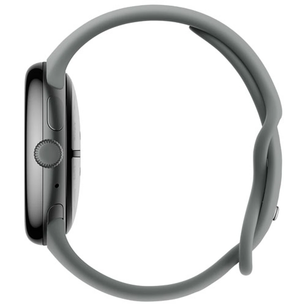 Montre Pixel Watch 3 (LTE + GPS) 45 mm de Google avec boîtier en aluminium vert lichen mat et bracelet sport vert lichen