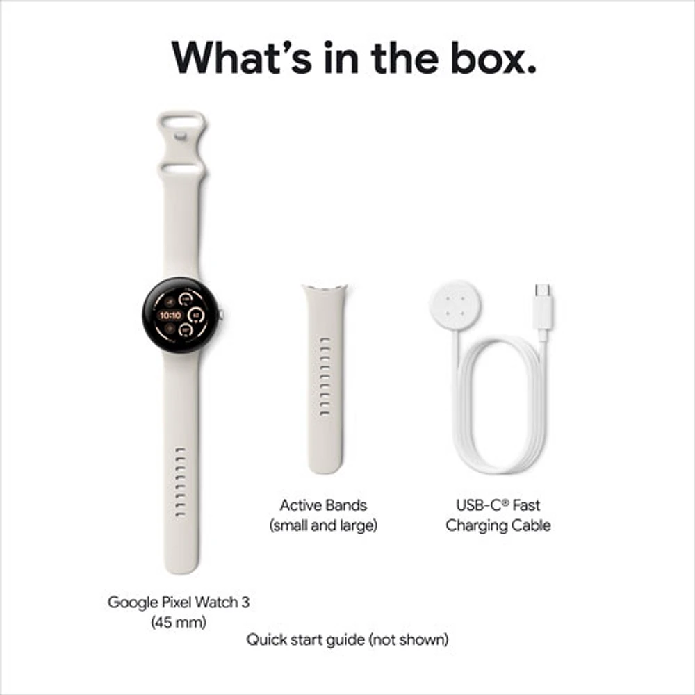 Montre Pixel Watch 3 (LTE + GPS) 45 mm de Google avec boîtier en aluminium vert lichen mat et bracelet sport vert lichen