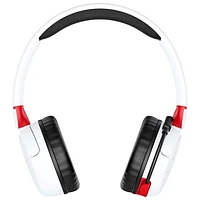 Casque d'écoute supra-auriculaire 100 % sans fil à isolation sonore Cloud Mini de HyperX - Blanc/Rouge