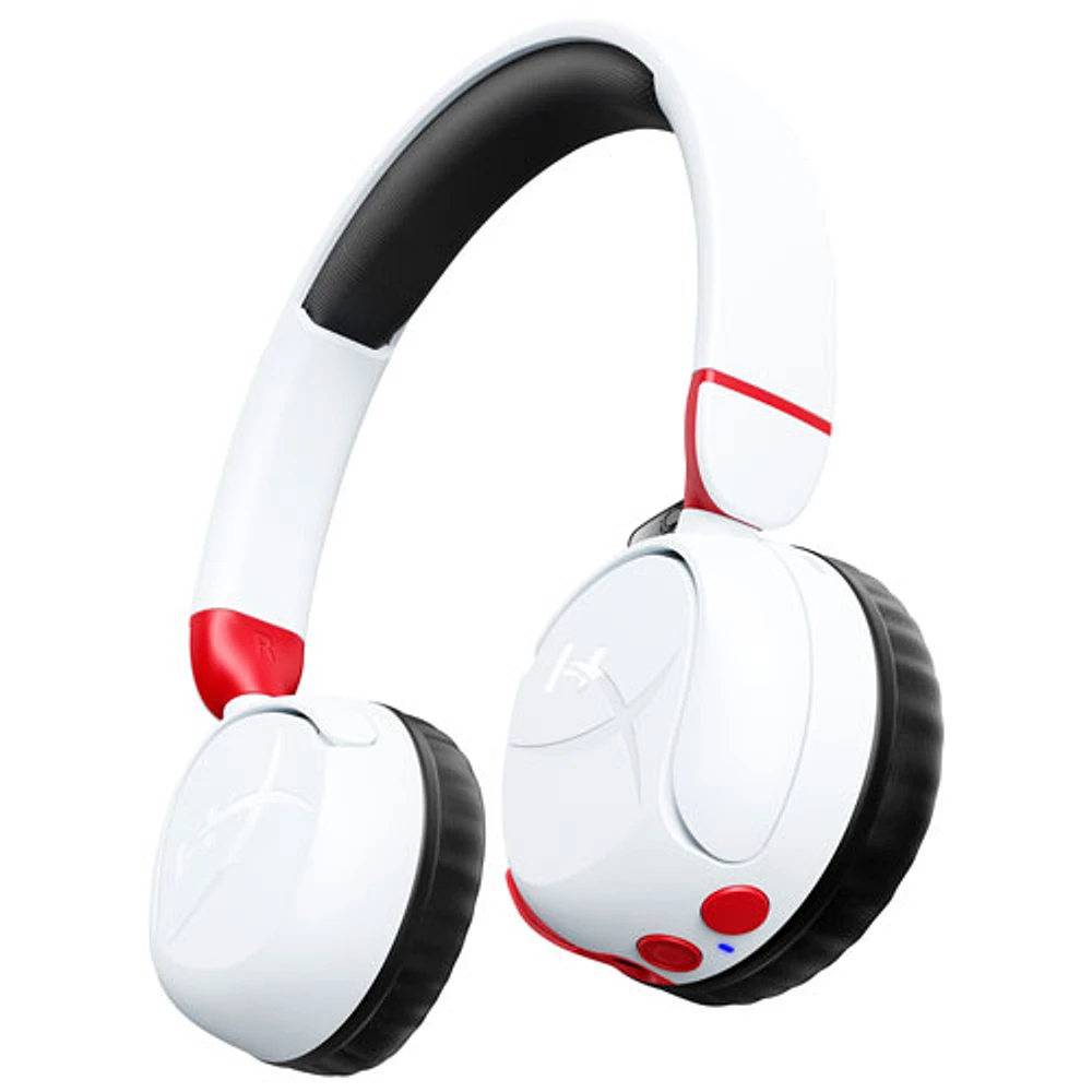 Casque d'écoute supra-auriculaire 100 % sans fil à isolation sonore Cloud Mini de HyperX - Blanc/Rouge