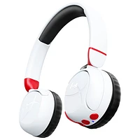 Casque d'écoute supra-auriculaire 100 % sans fil à isolation sonore Cloud Mini de HyperX - Blanc/Rouge