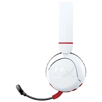 Casque d'écoute supra-auriculaire 100 % sans fil à isolation sonore Cloud Mini de HyperX - Blanc/Rouge