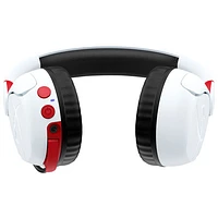 Casque d'écoute supra-auriculaire 100 % sans fil à isolation sonore Cloud Mini de HyperX - Blanc/Rouge