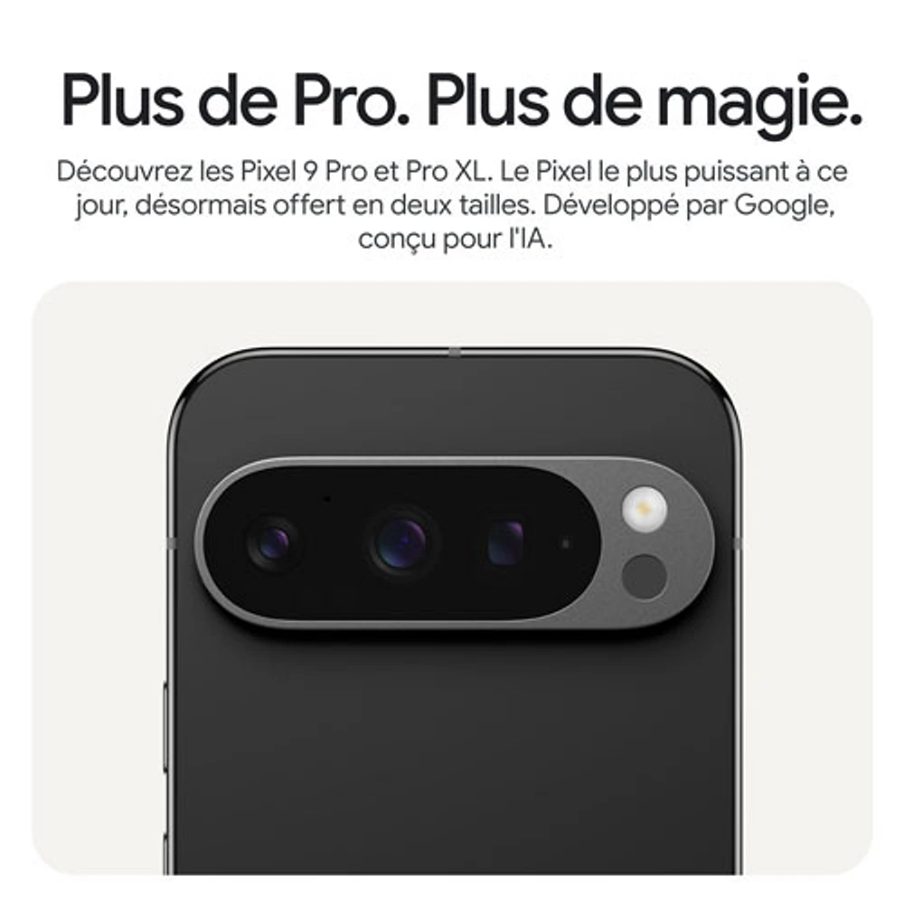 Pixel 9 Pro de 256 Go de Google avec TELUS - Noir volcanique - Financement mensuel