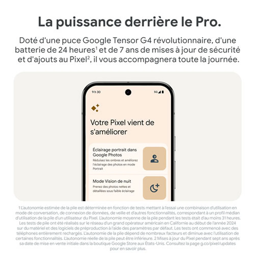 Pixel 9 Pro de 256 Go de Google avec TELUS - Noir volcanique - Financement mensuel