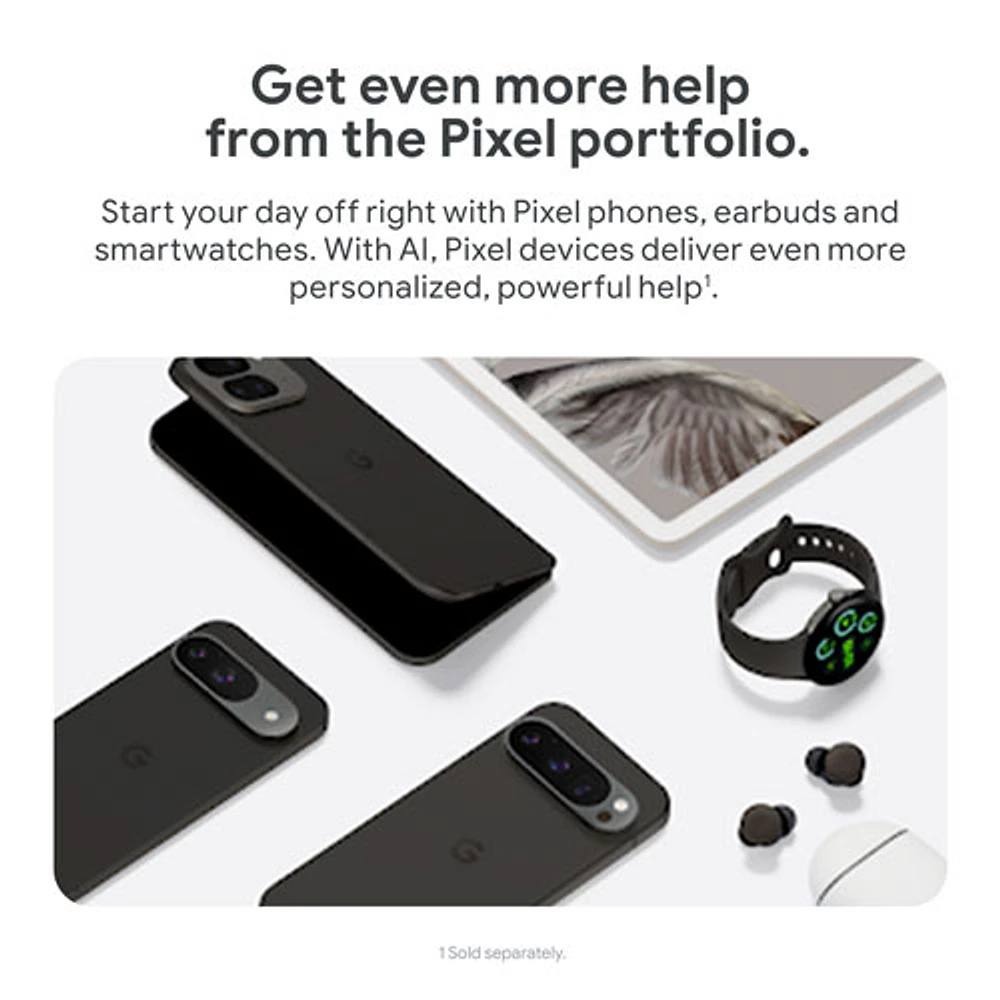 Pixel 9 Pro de 256 Go de Google avec TELUS - Noir volcanique - Financement mensuel