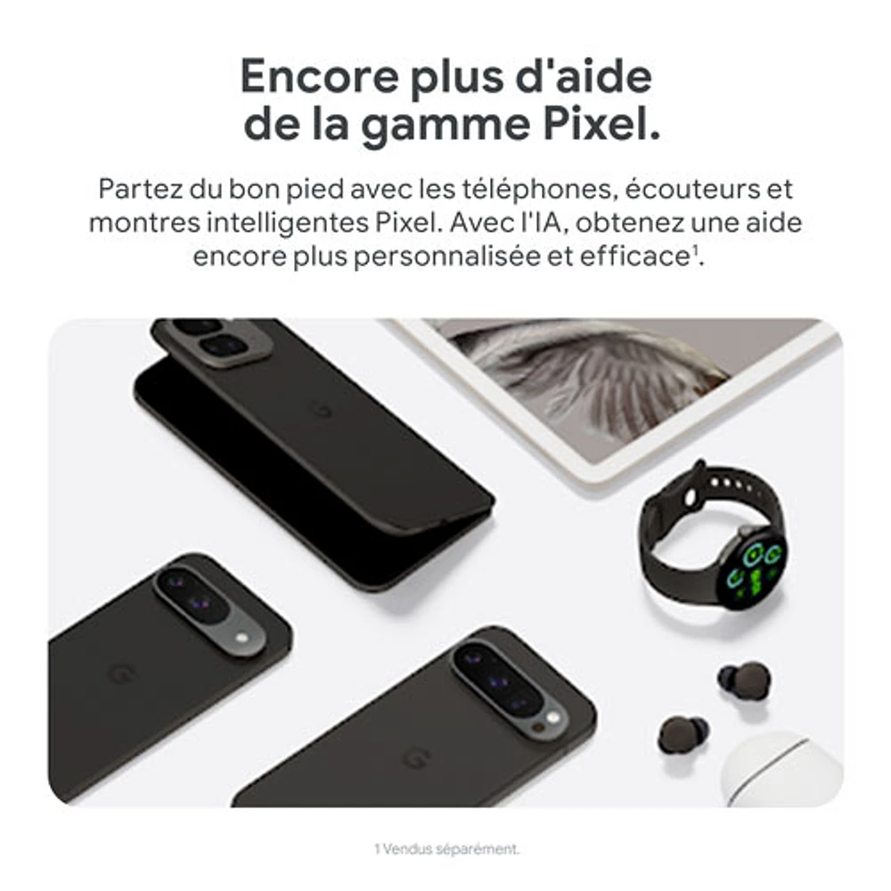 Pixel 9 Pro de 256 Go de Google avec TELUS - Noir volcanique - Financement mensuel