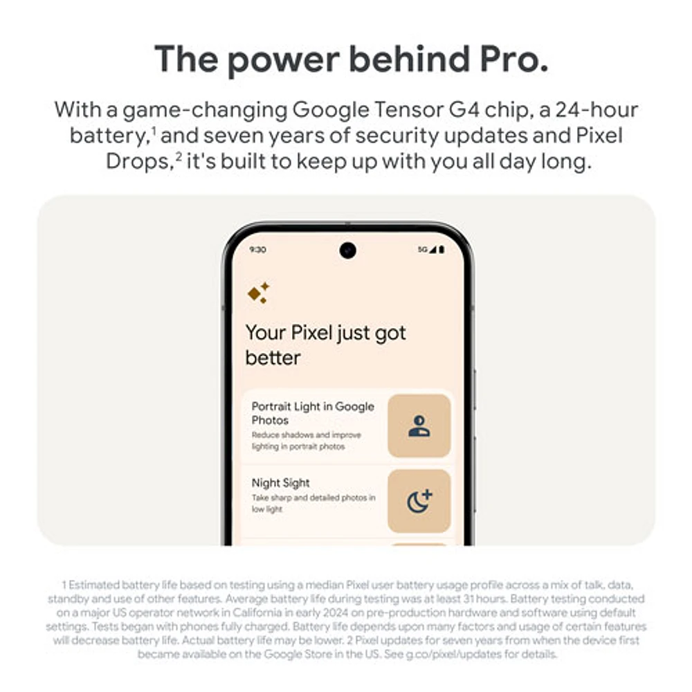Pixel 9 Pro de 256 Go de Google avec TELUS - Noir volcanique - Financement mensuel