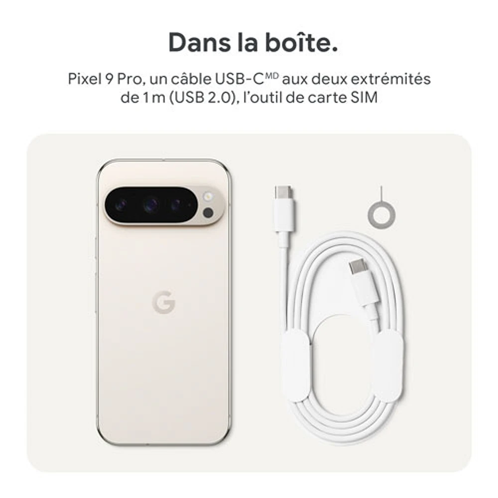 Pixel 9 Pro de 256 Go de Google avec TELUS - Noir volcanique - Financement mensuel
