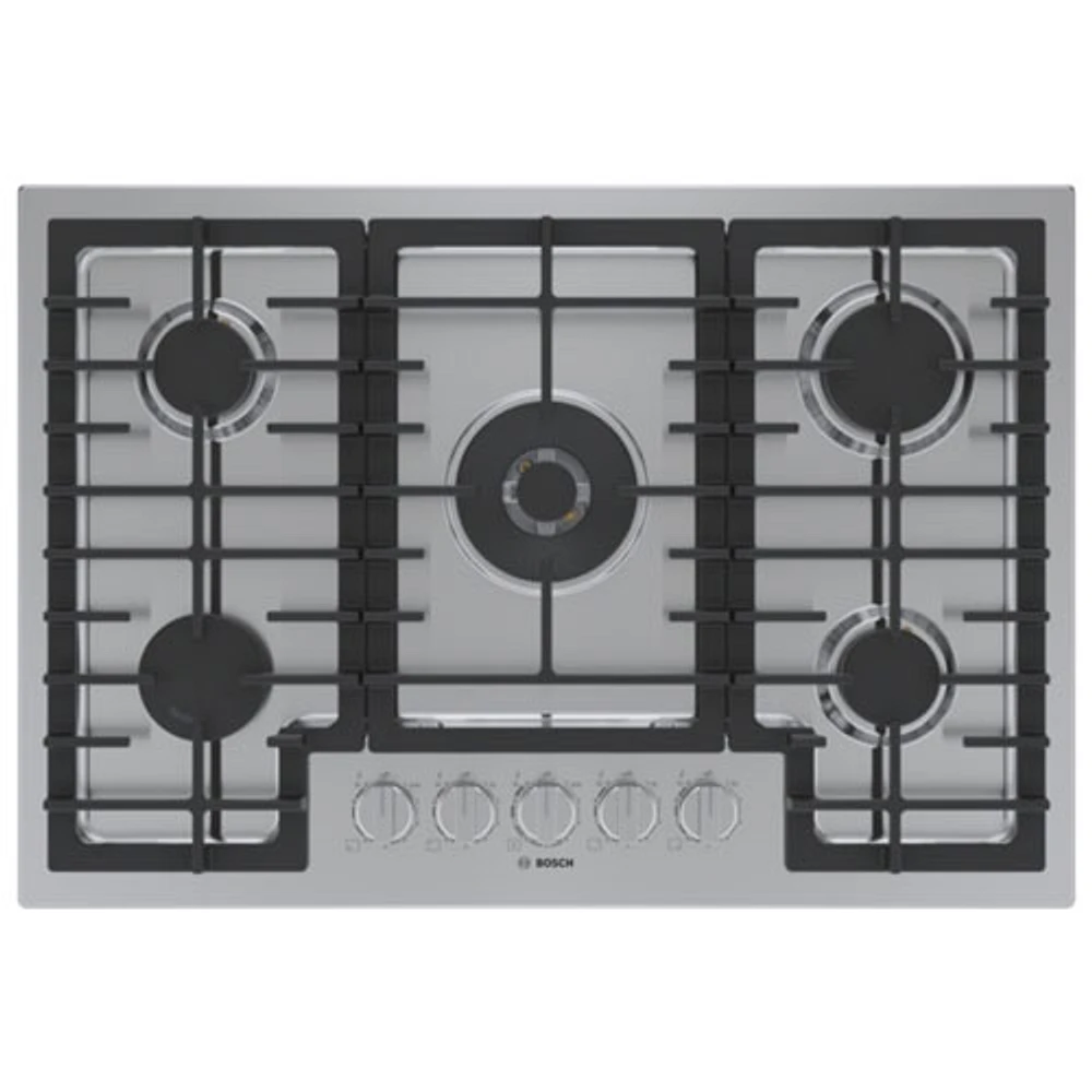 Surface de cuisson au gaz à 5 brûleurs de 30 po de Bosch (NGM8059UC) - Acier inoxydable