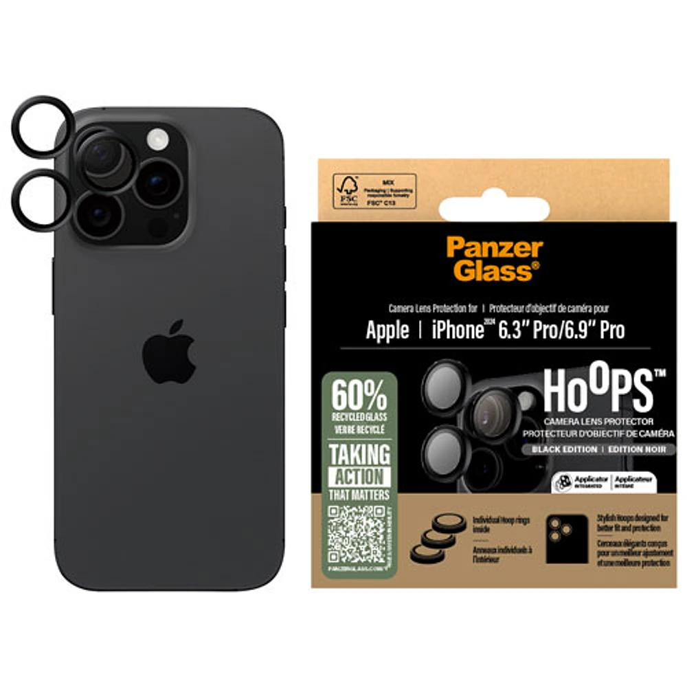 Protecteurs de lentilles de caméras Hoops de PanzerGlass pour iPhone 16 Pro/16 Pro Max