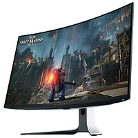 Moniteur de jeu incurvé QD DELO UHD 4K 240 Hz 0,03 ms de 32 po d'Alienware (AW3225QF) - Lumière lunaire