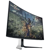 Moniteur de jeu incurvé QD DELO UHD 4K 240 Hz 0,03 ms de 32 po d'Alienware (AW3225QF) - Lumière lunaire