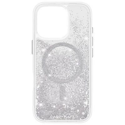 Étui rigide ajusté Waterfall de Case-Mate avec MagSafe pour iPhone 16 Pro - Argenté