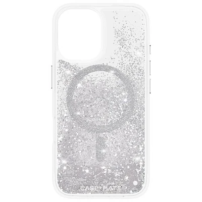 Étui rigide ajusté Waterfall de Case-Mate avec MagSafe pour iPhone 16 - Argenté