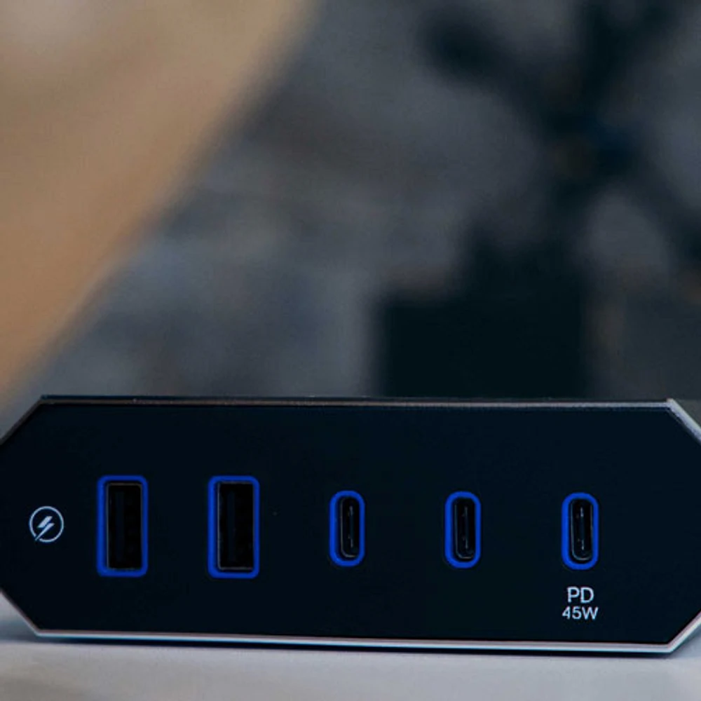 Parasurtenseur à 8 prises avec ports USB Omniport VII d'Austere (7S-PS8-US1) - Gris