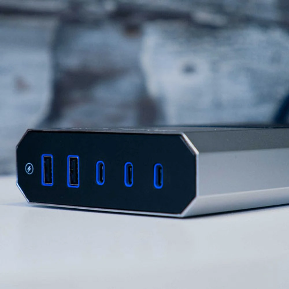 Parasurtenseur à 8 prises avec ports USB Omniport V d'Austere (5S-PS8-US1) - Gris