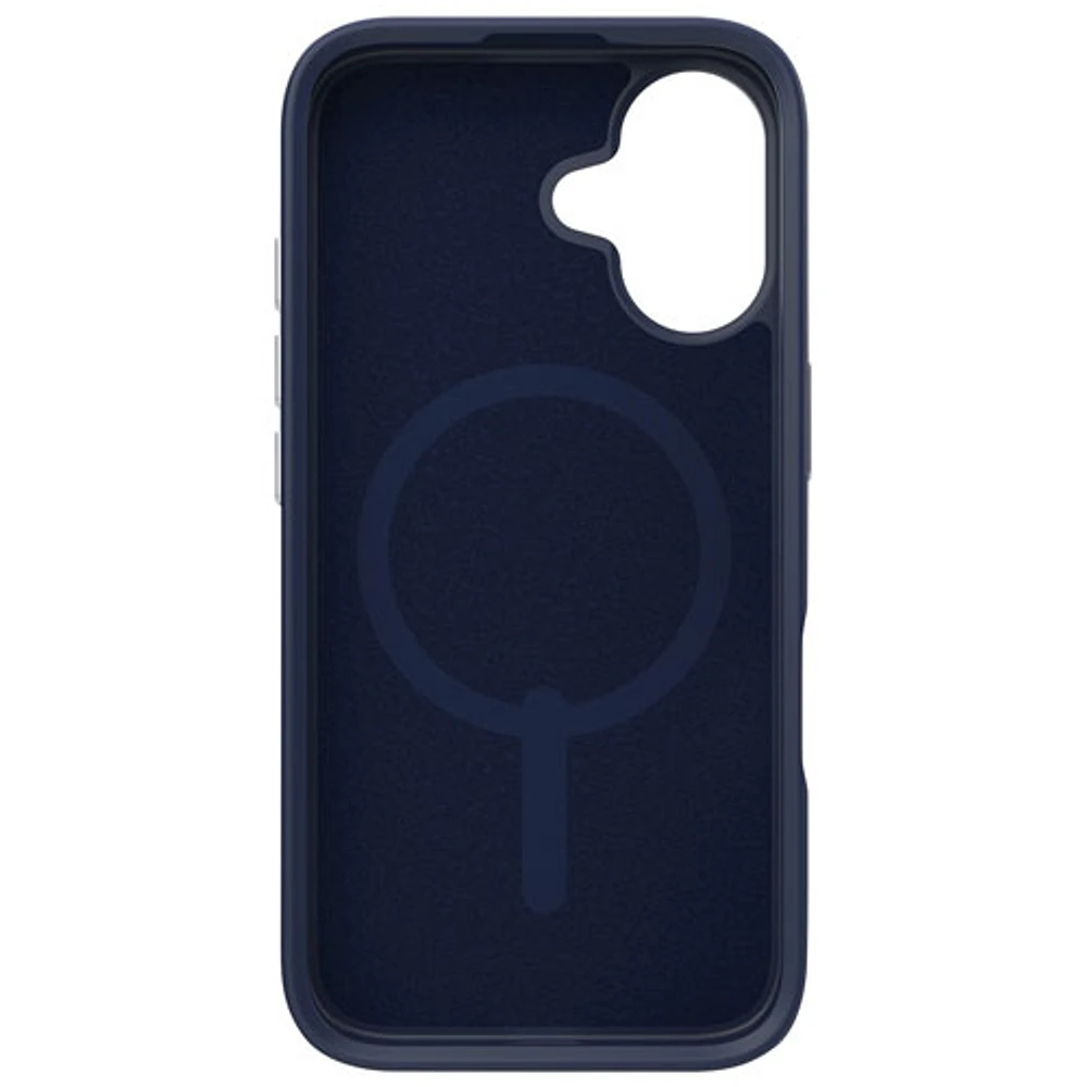 Étui rigide ajusté London Snap de ZAGG avec MagSafe pour iPhone 16 - Bleu marine/Doré