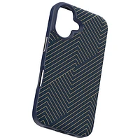 Étui rigide ajusté London Snap de ZAGG avec MagSafe pour iPhone 16 - Bleu marine/Doré