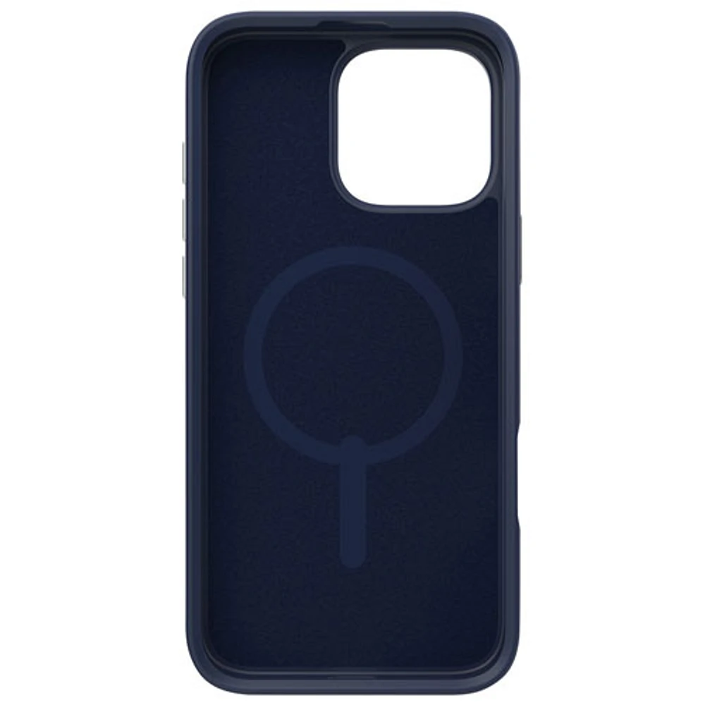 Étui rigide ajusté London Snap de ZAGG avec MagSafe pour iPhone 16 Pro Max - Bleu marine/Doré